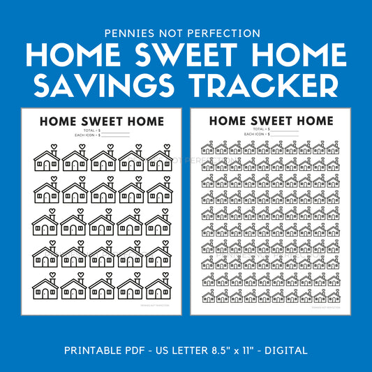 Home Sweet Home Savings Goal Tracker | Home Savings Tracker Printable 6