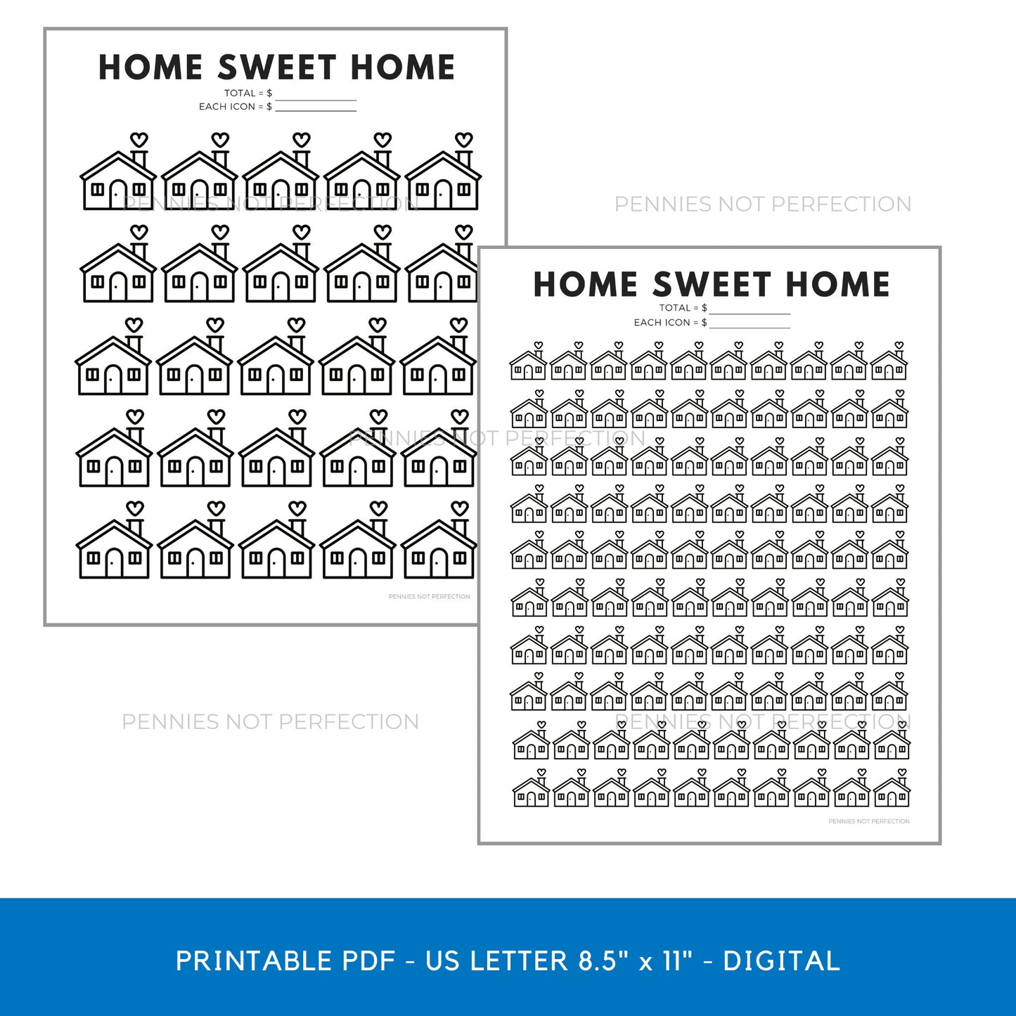 Home Sweet Home Savings Goal Tracker | Home Savings Tracker Printable