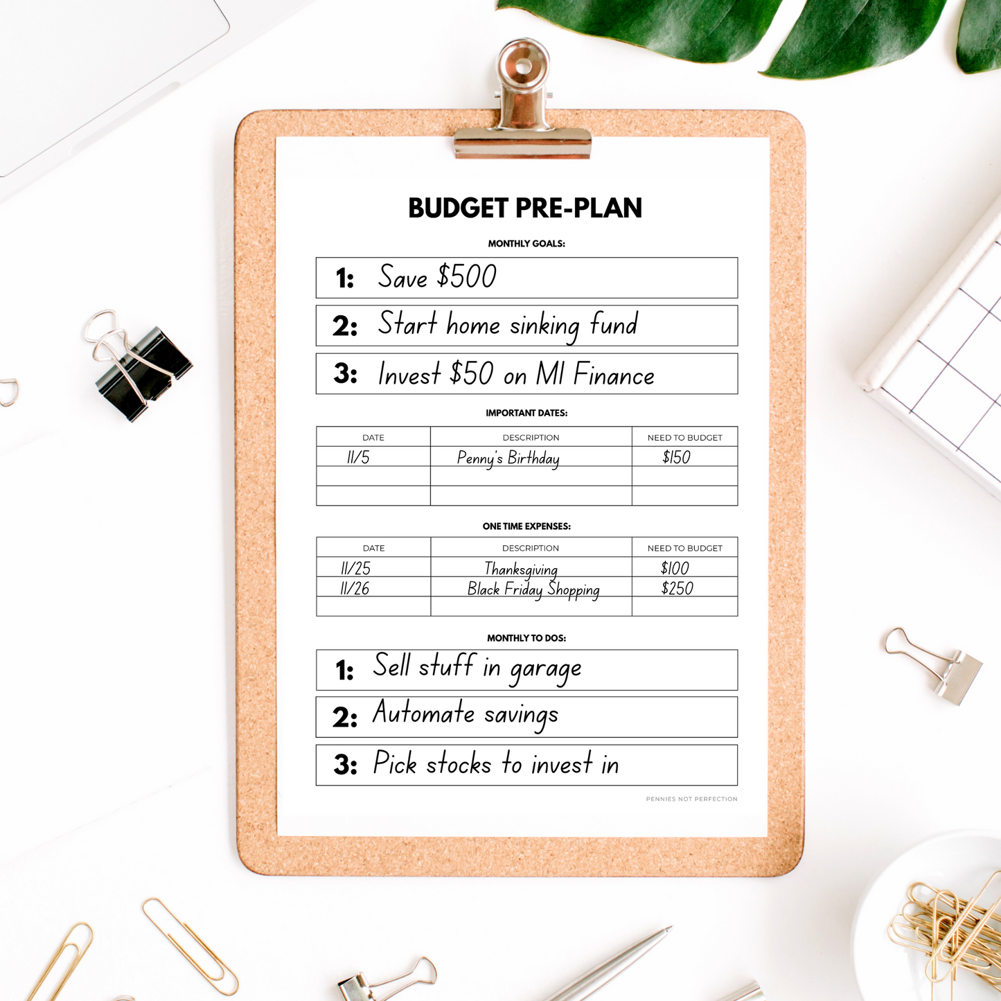 Monthly Budget Planner | Monthly Budget Tracker Printable