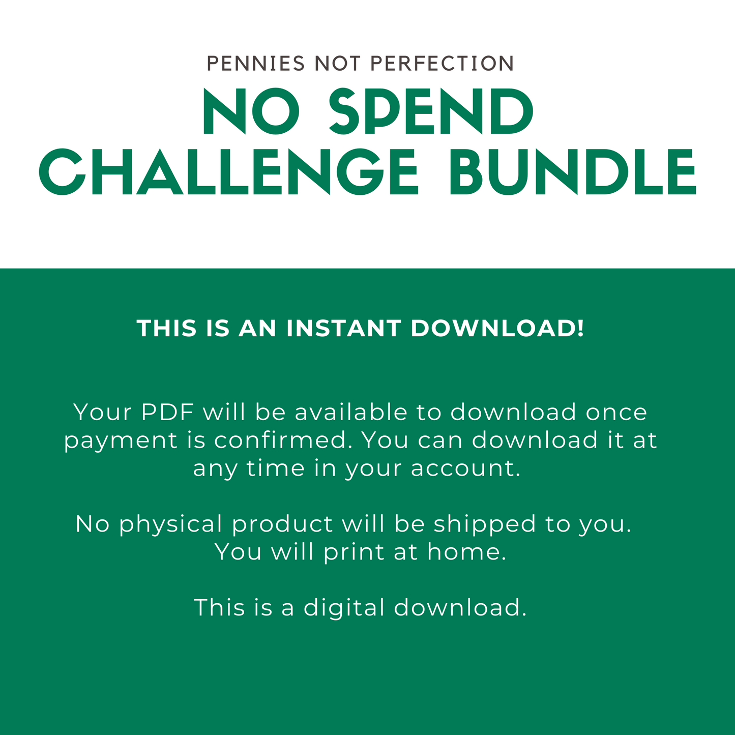 No Spend Challenge Printable Bundle