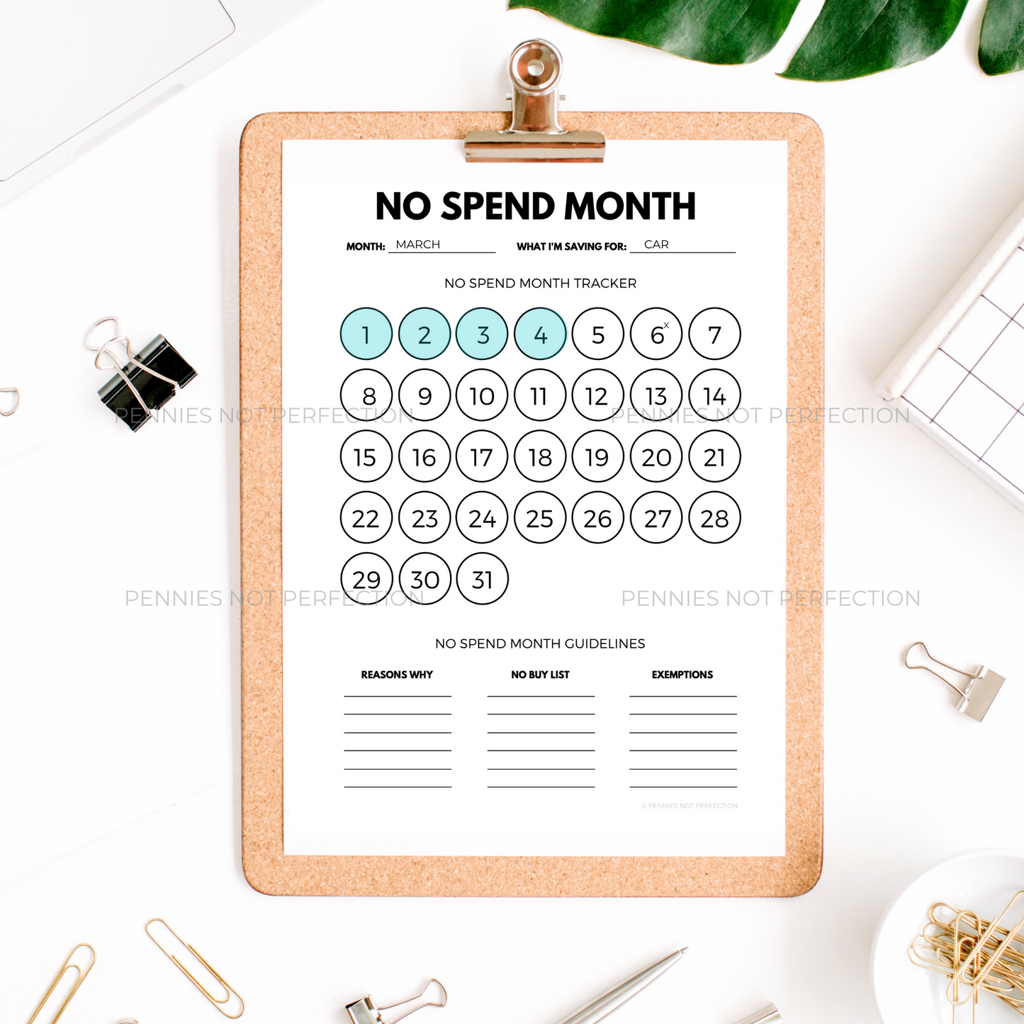 No Spend Challenge Printable Bundle