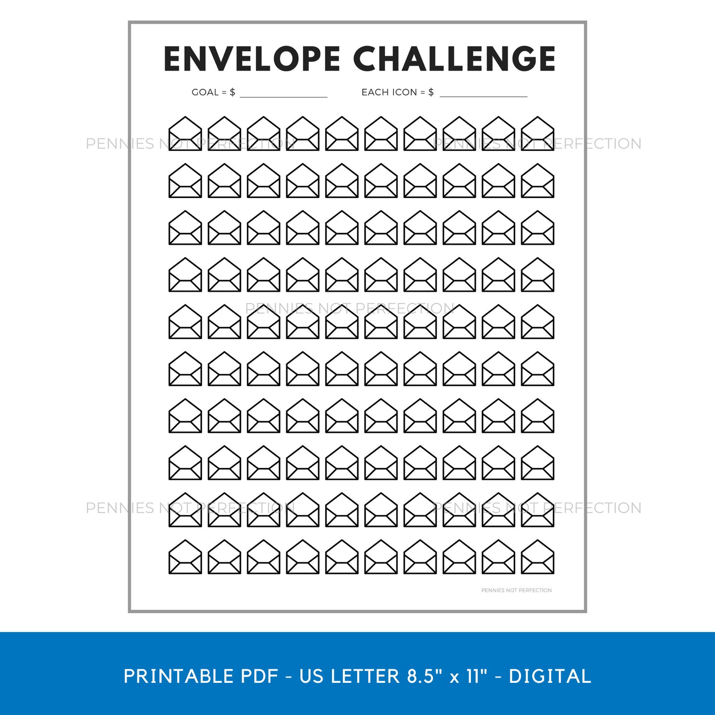 Printable 100 Envelope Savings Challenge Tracker, Save 10,100 Dollars, Save 5,050 Dollars, Money Challenges Printabl 1