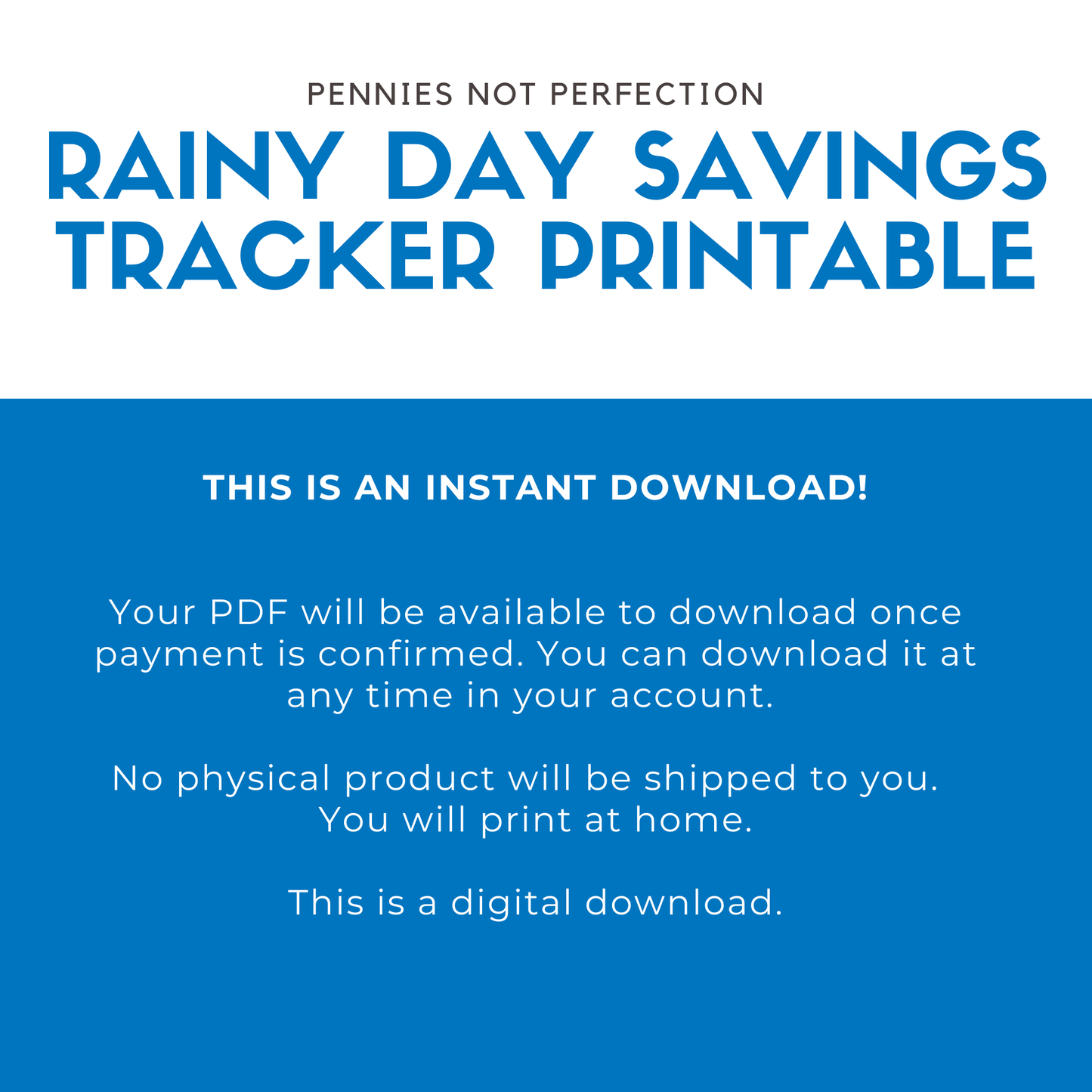 Rainy Day Savings Tracker Printable | Savings Tracker Insert