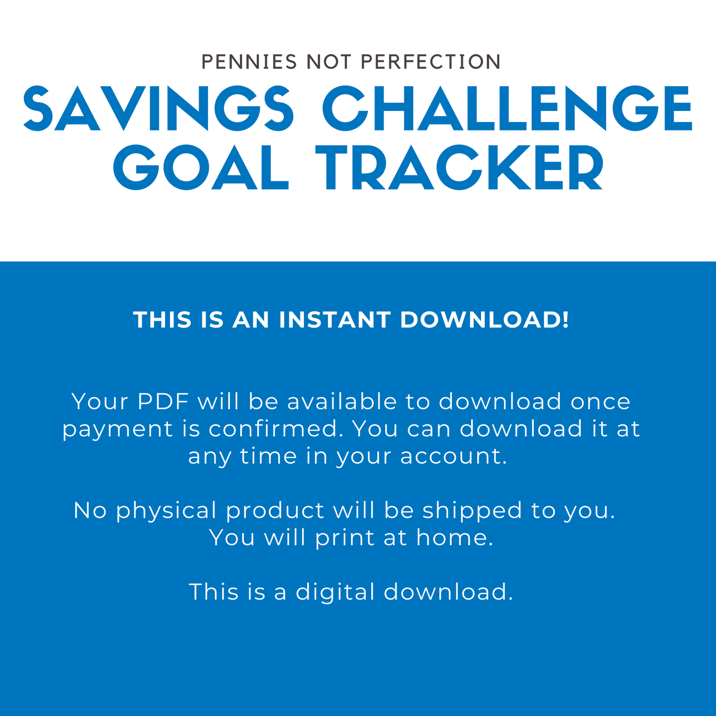 Savings Challenge Goal Tracker Printable | Piggy Bank Savings Goal Tracker