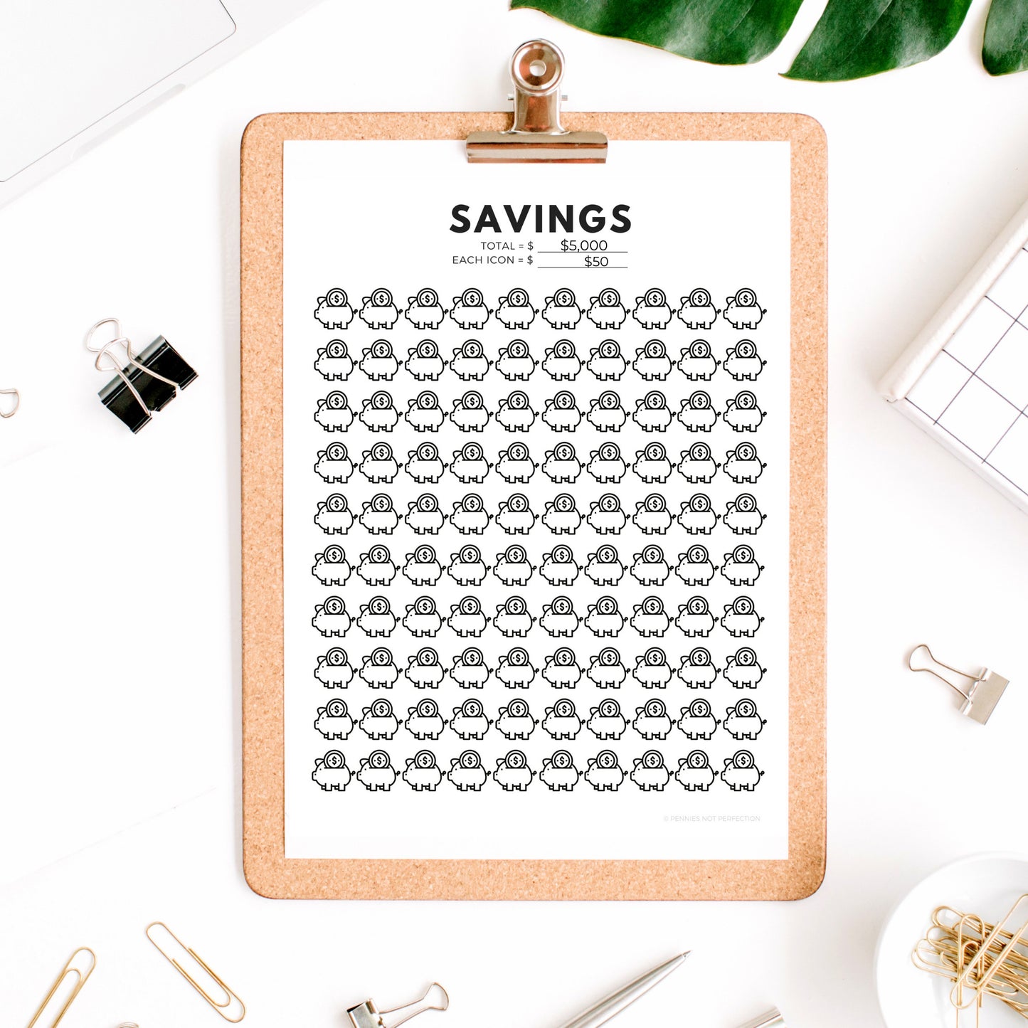 Savings Goal Tracker | Piggy Bank Savings Tracker Printable 6