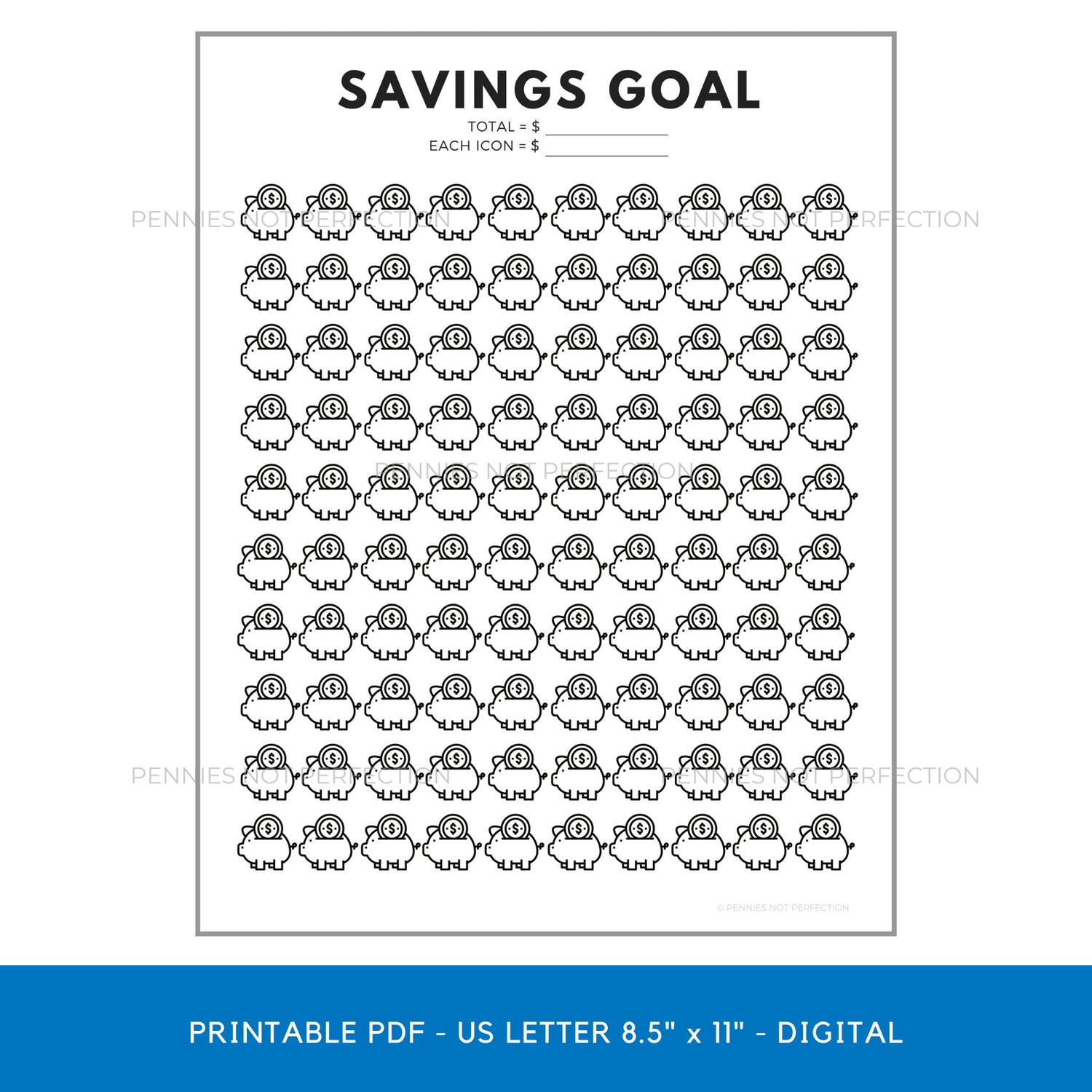 Savings Goal Tracker Piggy Bank Savings Tracker Printable 