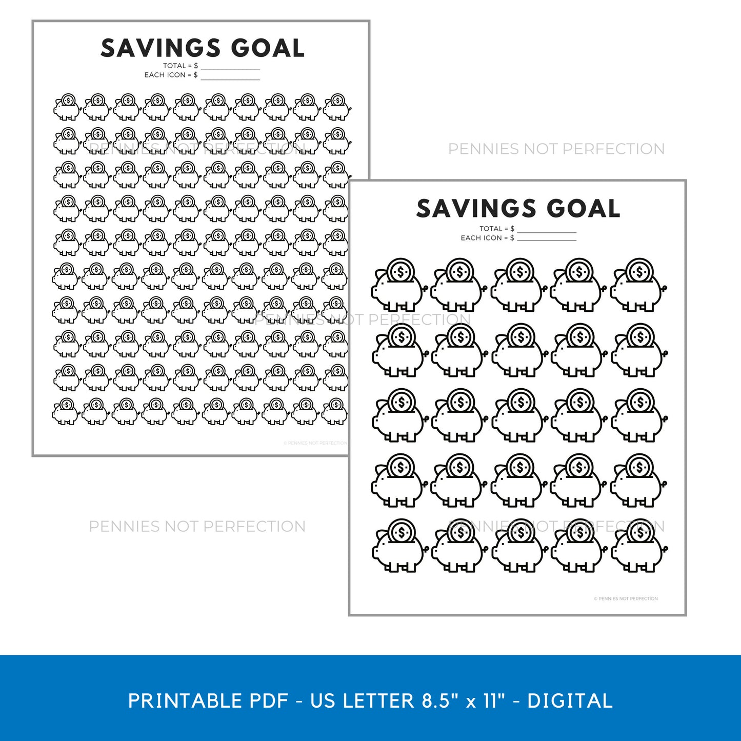 Savings Goal Planner Printable Coloring Page- A Cultivated Nest