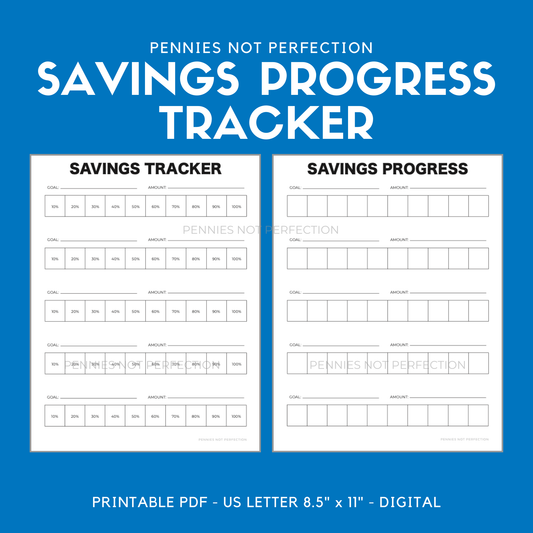 Savings Progress Tracker | Savings Tracker Printable PDF 1