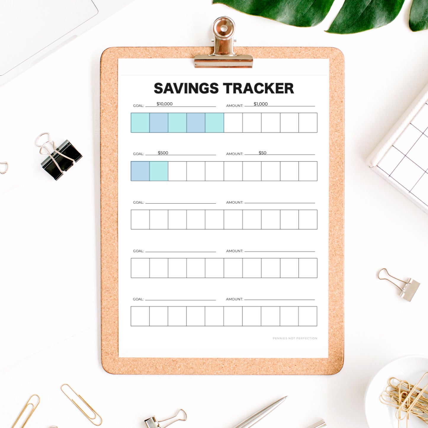 Savings Progress Tracker | Savings Tracker Printable PDF 1