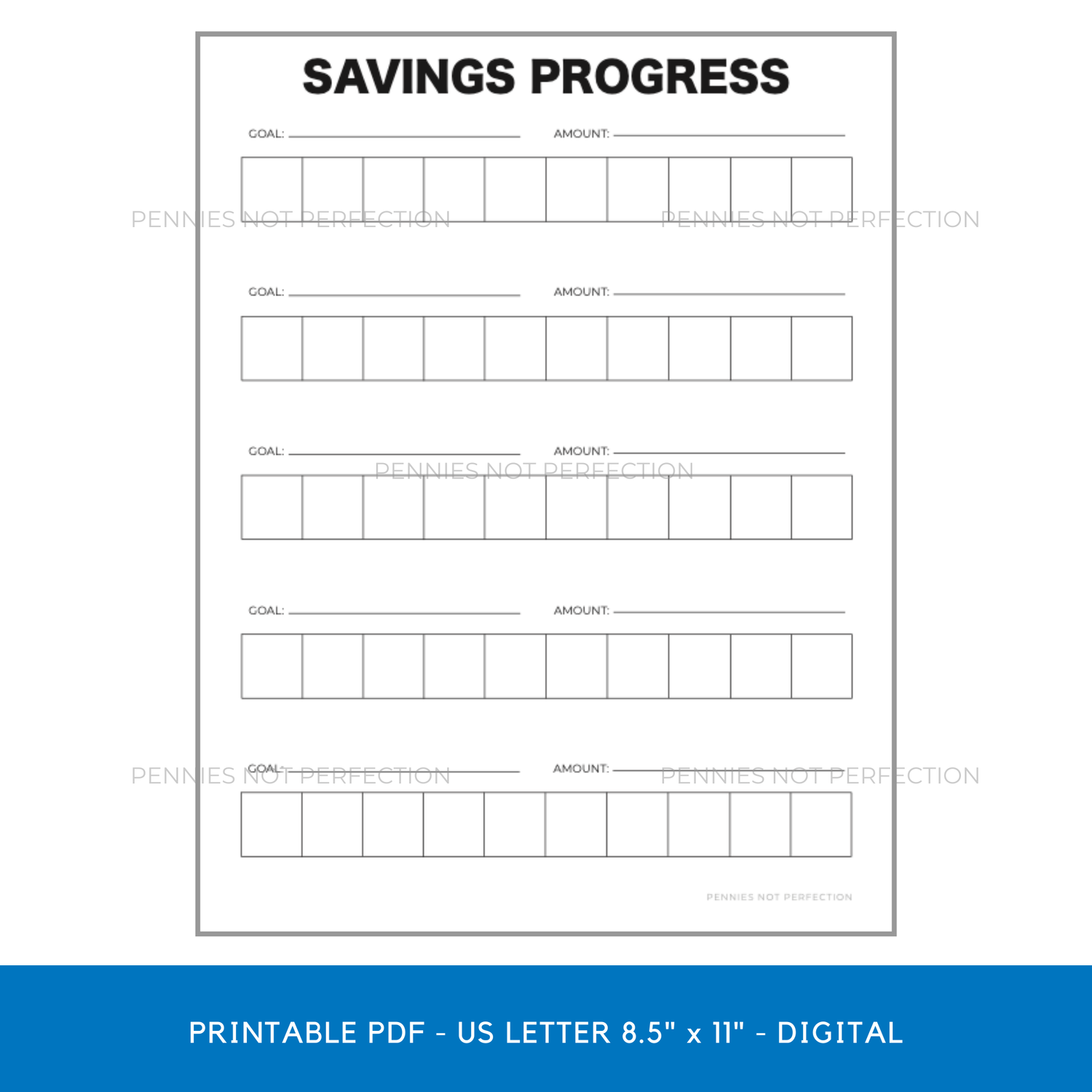 Savings Progress Tracker | Savings Tracker Printable PDF 1