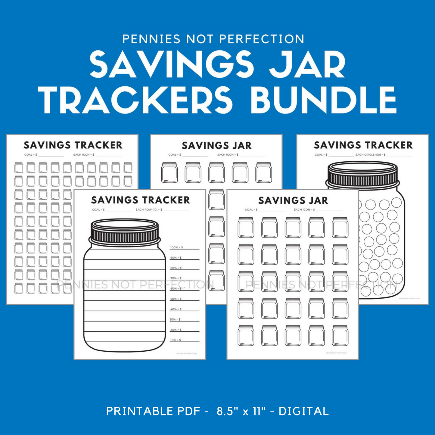 Savings Jar Money Savings Tracker Printable