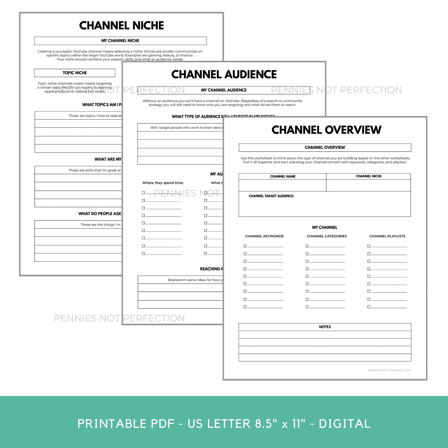 YouTube Channel Ideas Planner | New Channel Planner & Checklist Printable