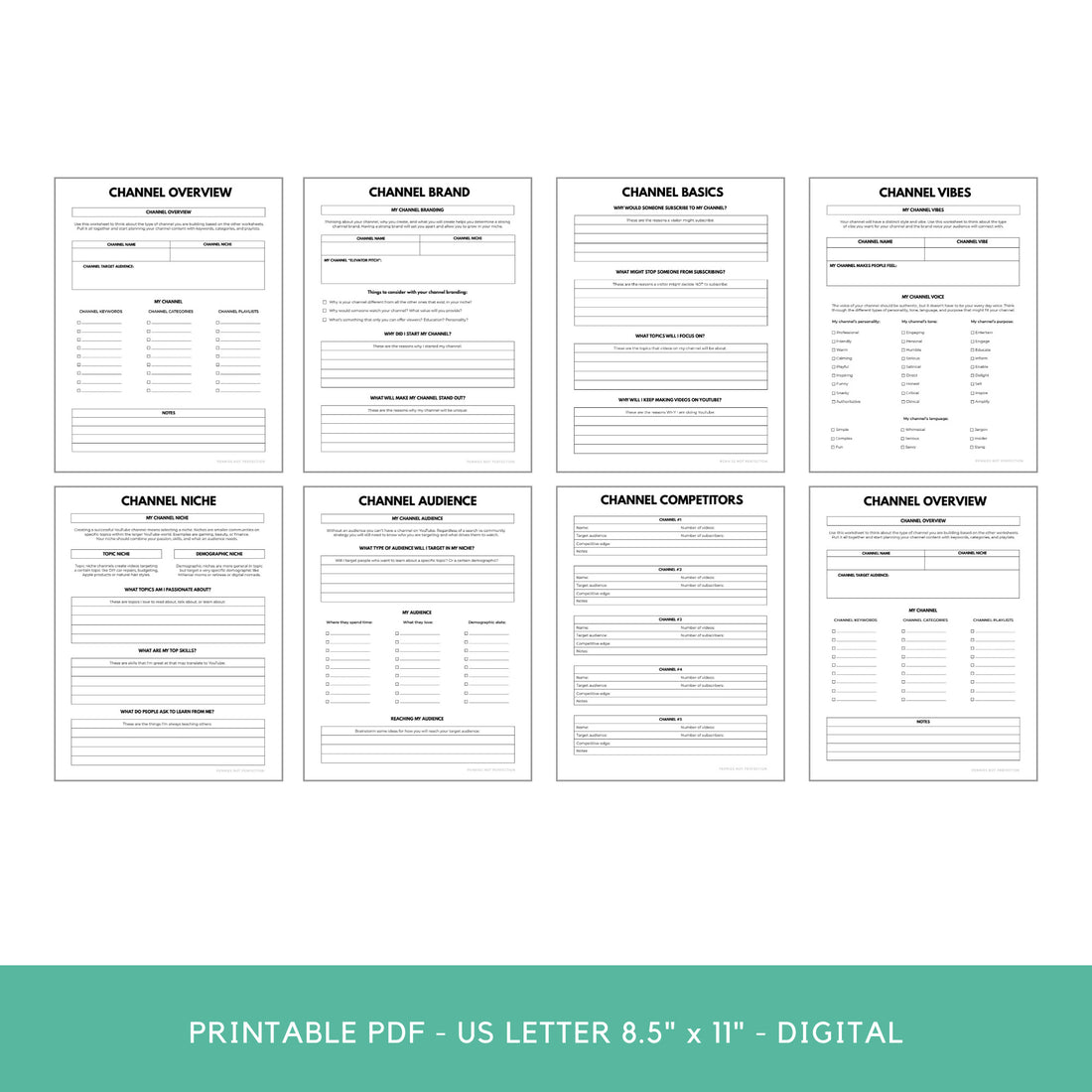 YouTube Channel Ideas Planner | New Channel Planner & Checklist Printa ...