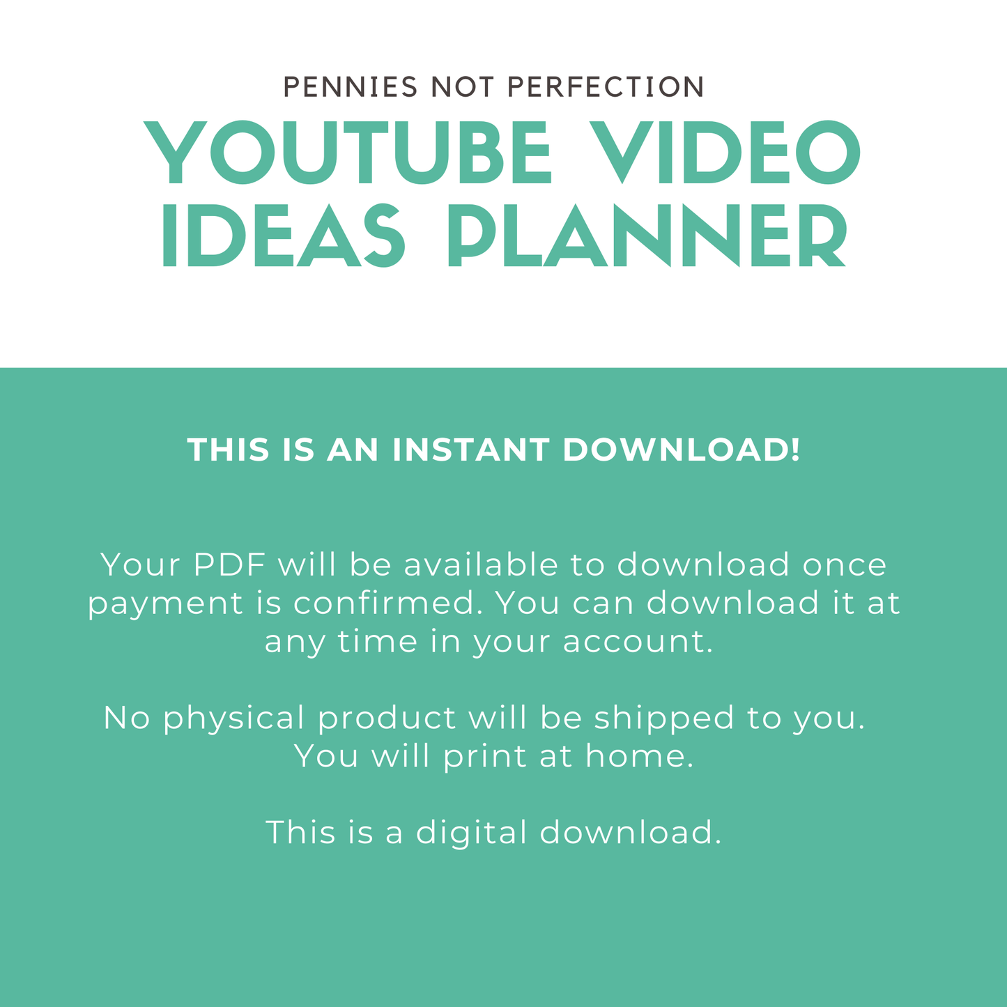 YouTube Video Ideas Planner | Video Series Planner & Checklist Printable | Video Content Ideas Planner 10